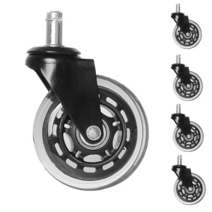 3-Inch 11X22M Rubber Replacement Castors Wheels Safe for Hardwood Floors, Carpet, and Tile, Office Chair Caster Wheels