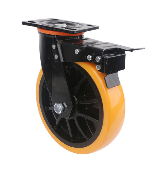 Industrial Heavy Duty Brake 600lbs 4 Inch Universal Polyurethane replacement cart swivel wheels for trolleys