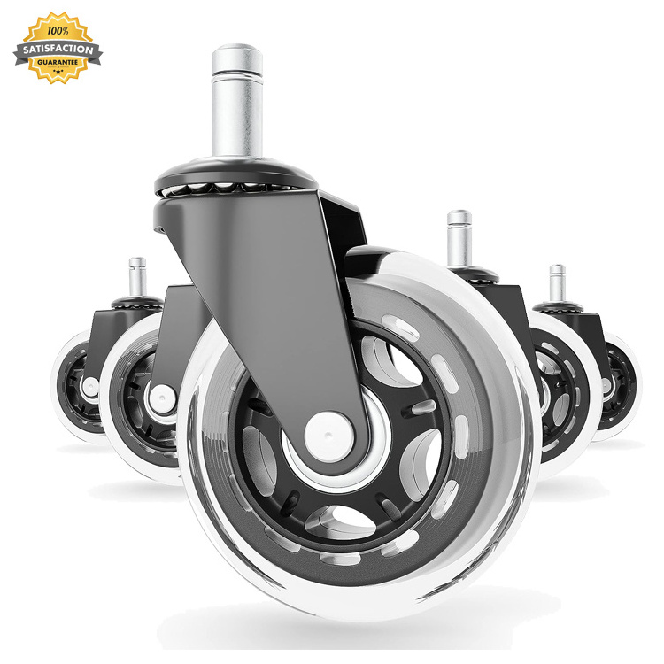 roue de chaise Replacement caster wheels wholesale 3 inch 4inch roller blade office chair Castors Wheels