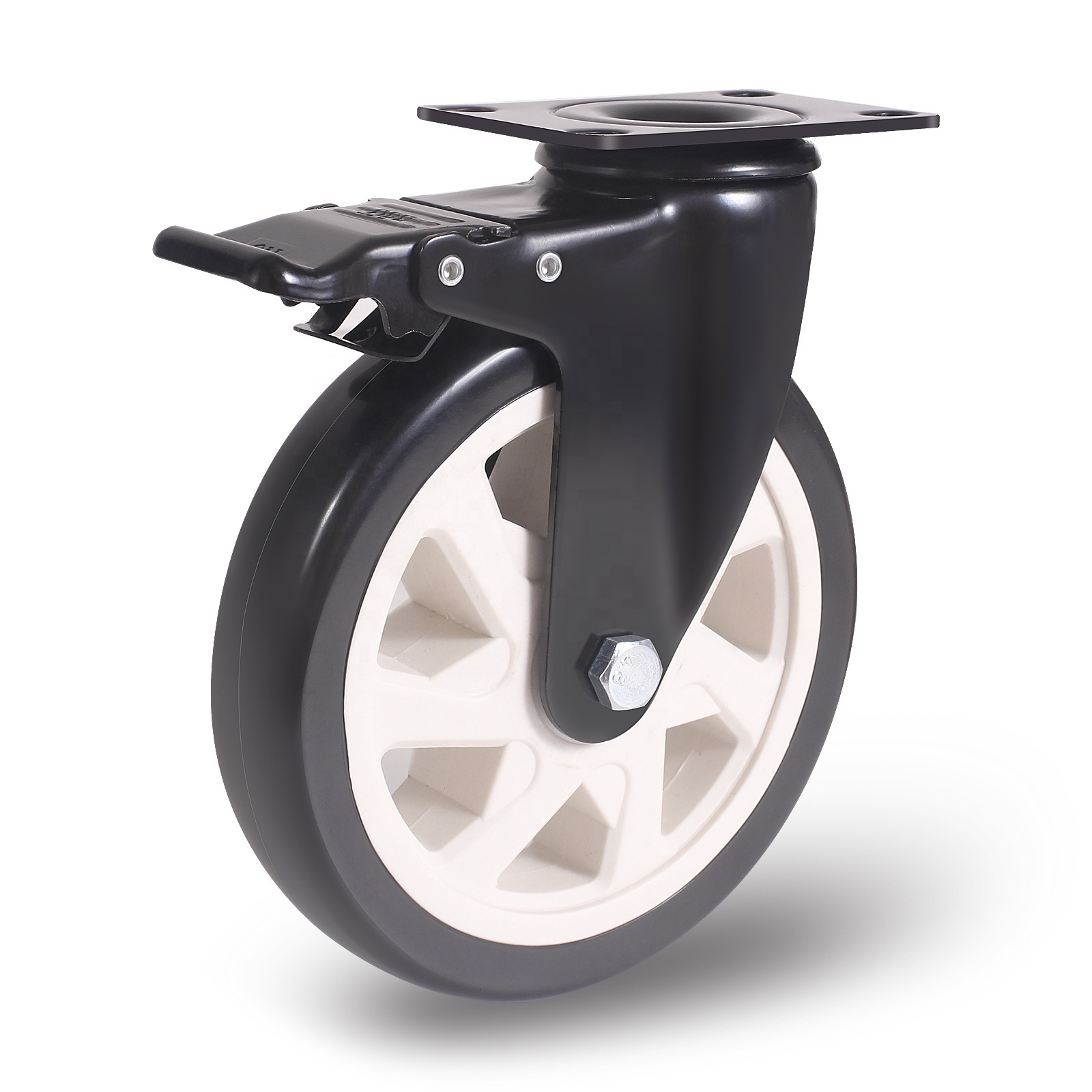 Caster Wheels Heavy Duty With Brake Rubber Trolley Wheel 4 Inch 5inch 6 Inch 8 Inch