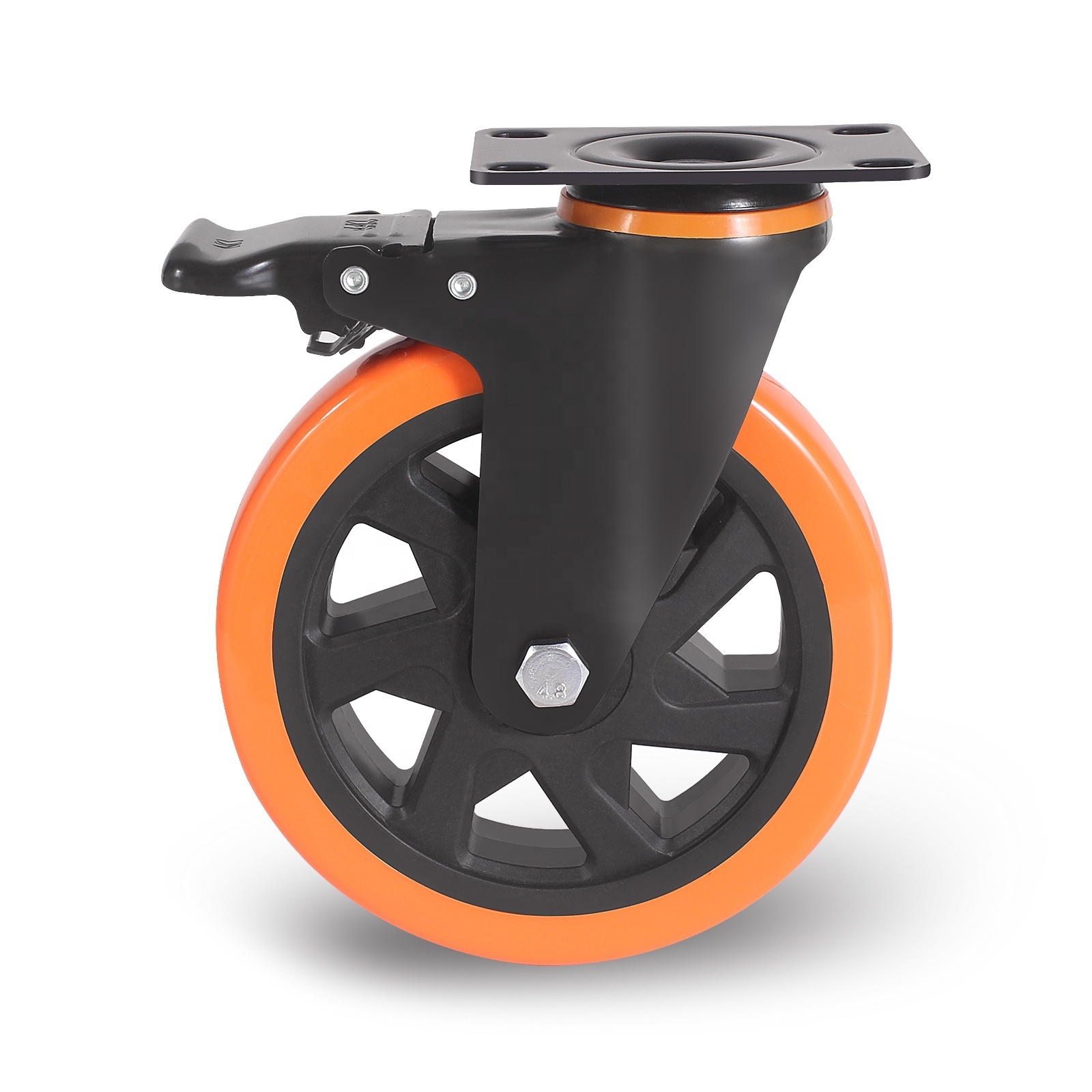 Caster Wheels Heavy Duty With Brake Rubber Trolley Wheel 4 Inch 5inch 6 Inch 8 Inch