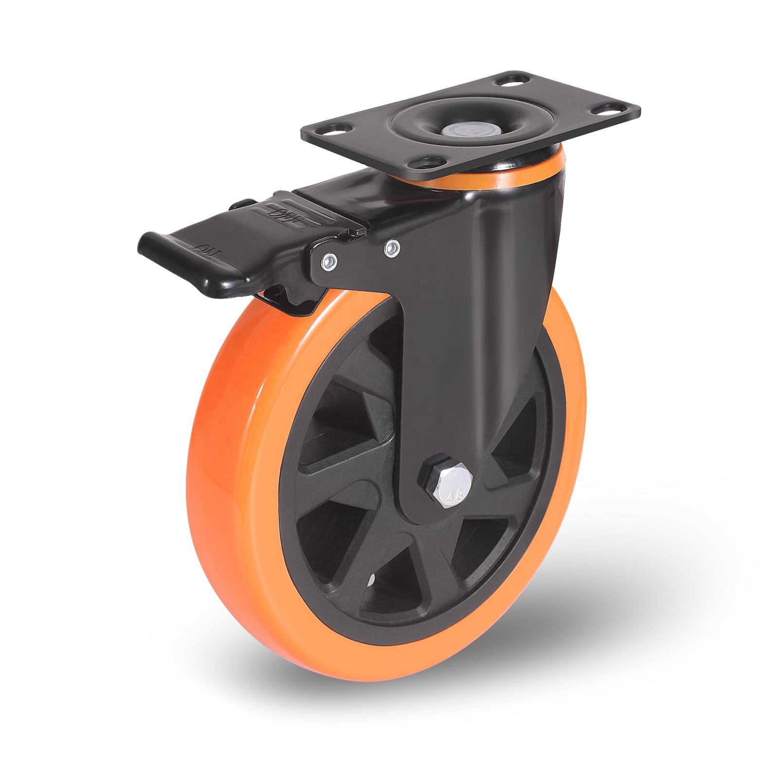 Caster Wheels Heavy Duty With Brake Rubber Trolley Wheel 4 Inch 5inch 6 Inch 8 Inch