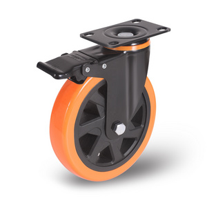 Caster Wheels Heavy Duty With Brake Rubber Trolley Wheel 4 Inch 5inch 6 Inch 8 Inch