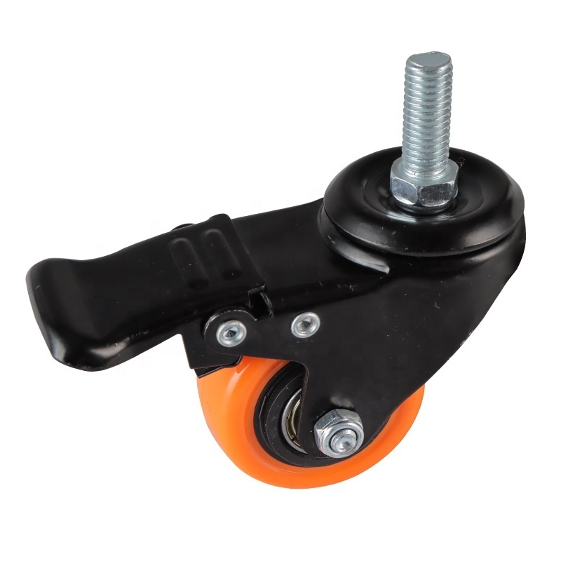 Rueda Giratoria Workbenches Tables and Equipments 1.5 inch threaded  stem swivel caster wheel with brake 3/8