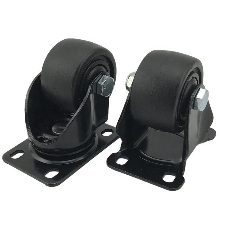 2.5'' Low Profile Gravity foshan caster wheels heavy duty swivel nylon caster wheel black castor wheel for Mechanical Equipment