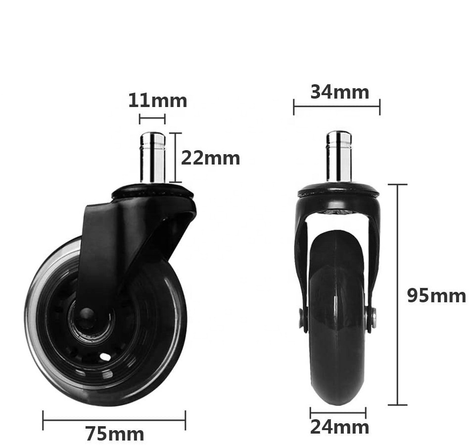 Fits 95% of All Office Chairs pu wheels/pu wheels office chair caster wheels polyurethane roller