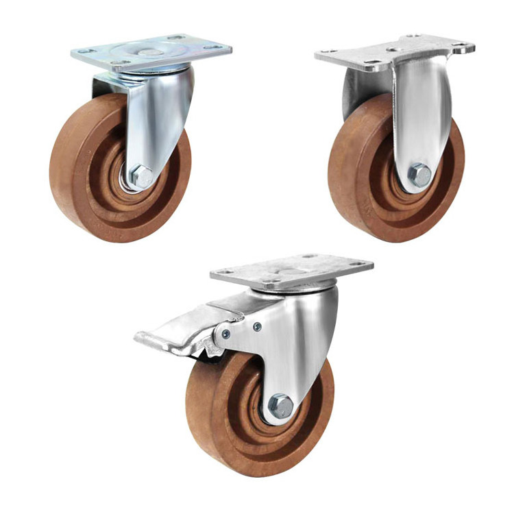 300 degrees oven bakery Nylon and fiberglass 4 Inch Hand Trolley Casters High Temperature Caster Wheels