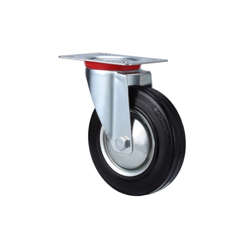 Polyurethane Black 6 Inch Heavi Duti Industri Rubber Wheel Trolley Plastic Tyre Container Load Wheel With Wholesale Price