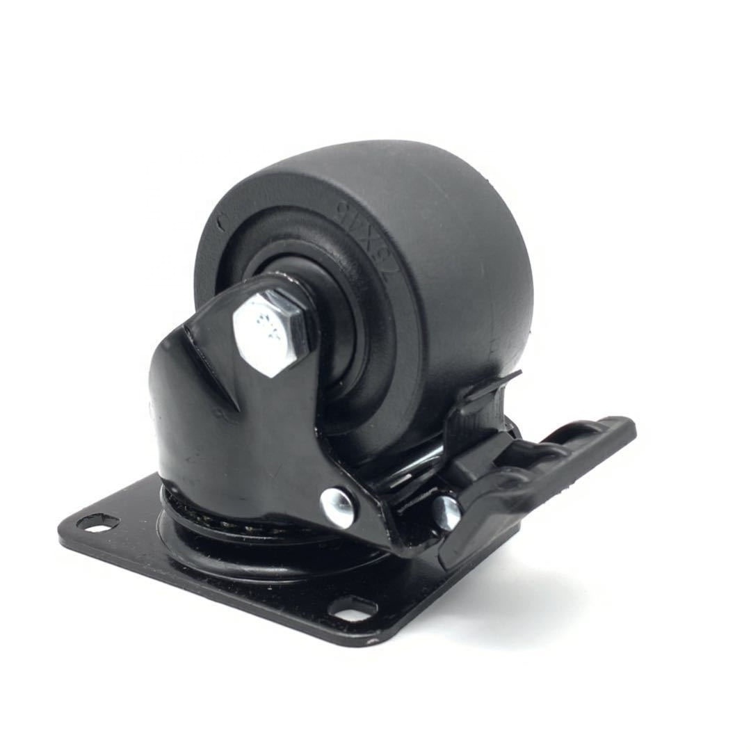 2.5'' Low Profile Gravity foshan caster wheels heavy duty swivel nylon caster wheel black castor wheel for Mechanical Equipment