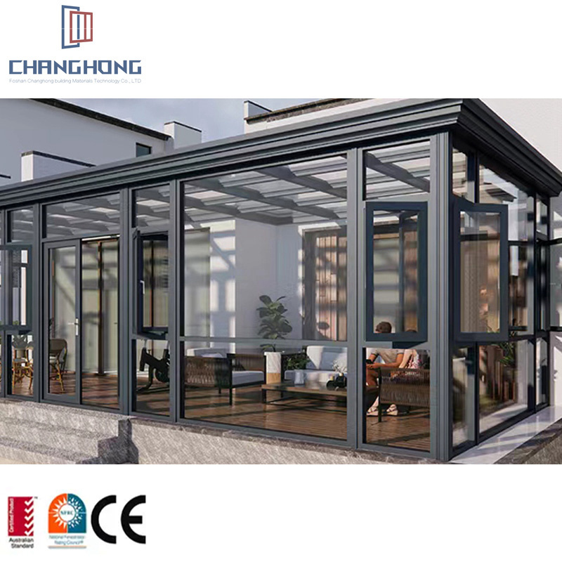 Factory Customized Construction Aluminum Panels Glass Houses Modern Glass sunroom glass roof panels houses sun room