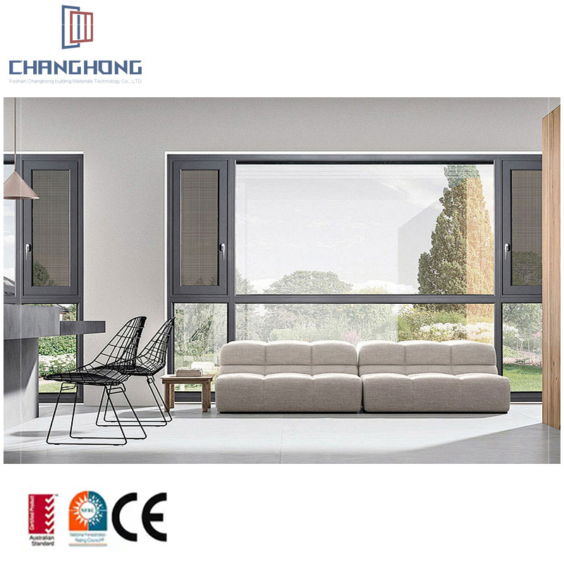 extra large energy efficient horizontal inswingawning Aluminium fixed casement flush windows