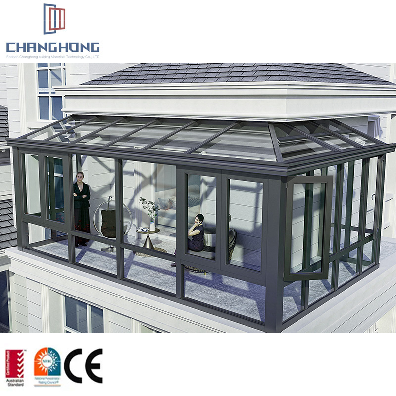 Factory Customized Construction Aluminum Panels Glass Houses Modern Glass sunroom glass roof panels houses sun room