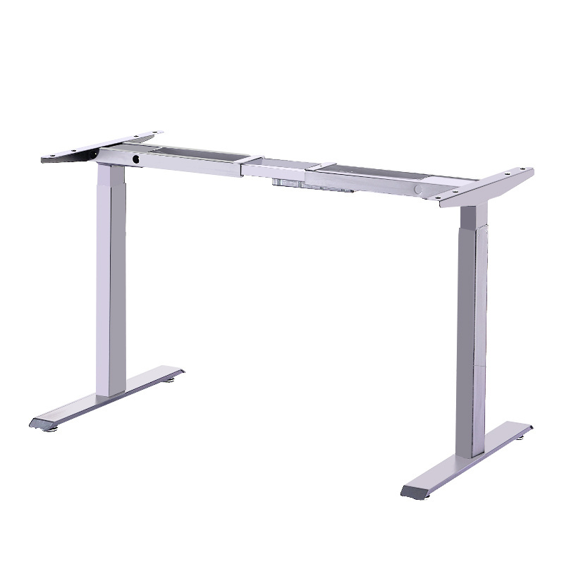 Factory Direct Supply Iron L Shape Electric Adjustable Frame For Standing Office Computer Sit To Stand Table White Height desks