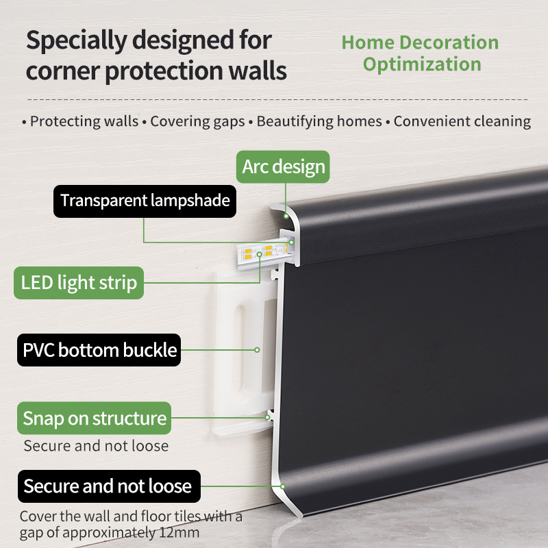 Aluminum Skirting Board Led Lights With Trim Baseboard Aluminum Recessed Skirting Line Skirting Baseboard