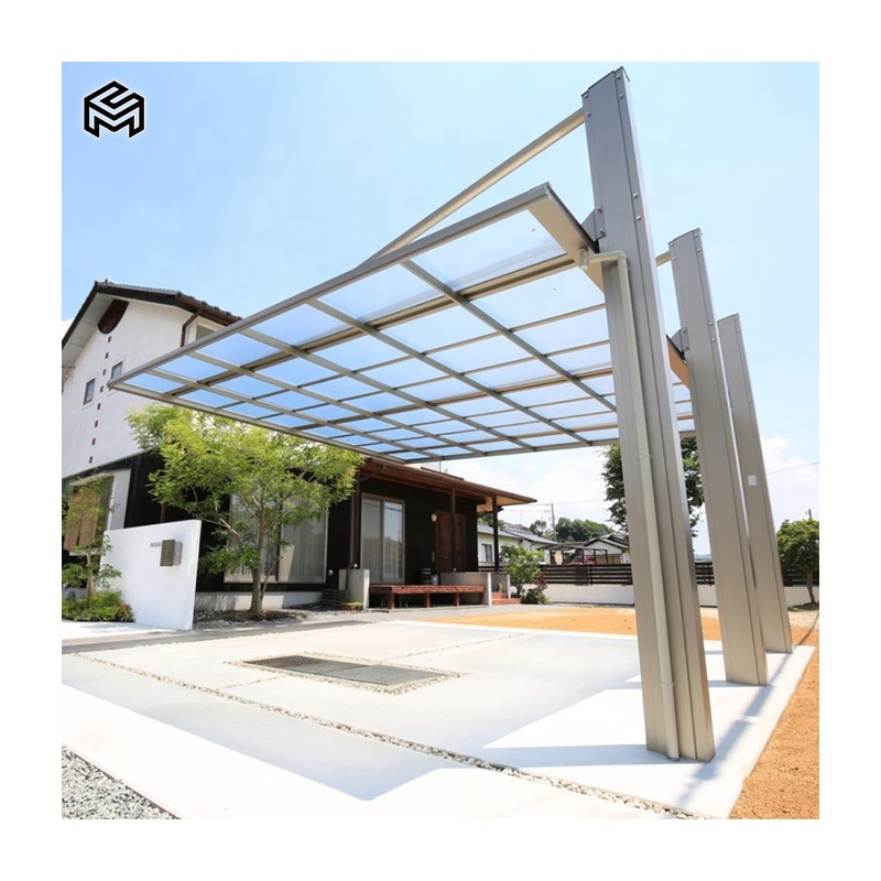 Aluminum Carport Polycarbonate Sheet 20x30 Aluminum Frame Cantilever Carport Glass Roof