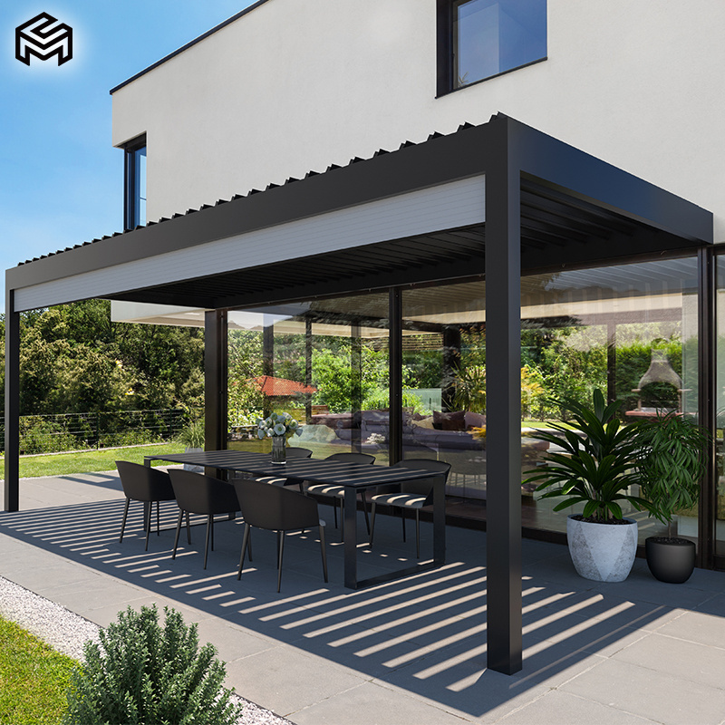 Modern Sunshade Waterproof Automatic Aluminum Louver Canopy Bioclimatic Pergola