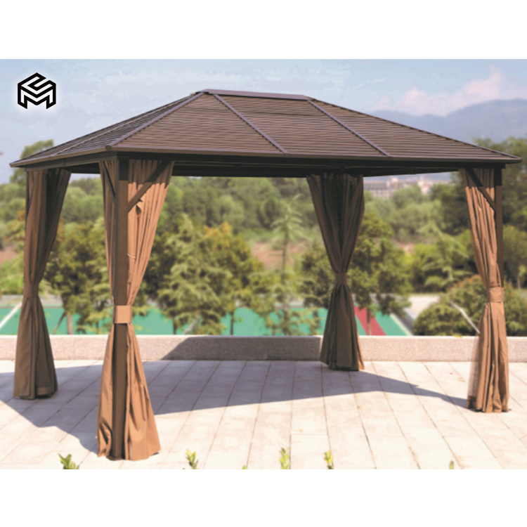 CHARMING Outdoor Garden Aluminium Metal 10x10 12x12 12x20 Steel Roof Hardtop Gazebos al aire libre