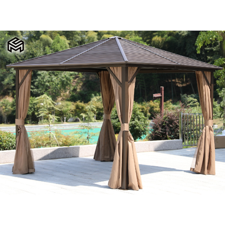 CHARMING Outdoor Garden Aluminium Metal 10x10 12x12 12x20 Steel Roof Hardtop Gazebos al aire libre