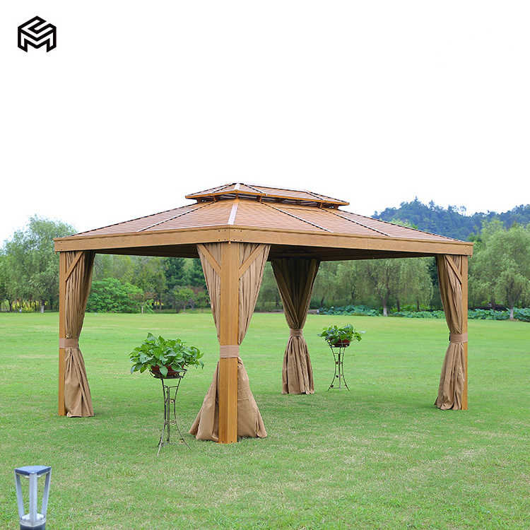 CHARMING Outdoor Garden Aluminium Metal 10x10 12x12 12x20 Steel Roof Hardtop Gazebos al aire libre