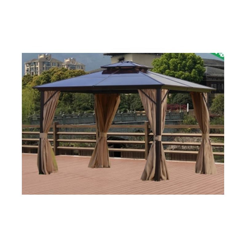 Waterproof Canopy Hard Top Polycarbonate Double Pvc Roof Metal Gazebo