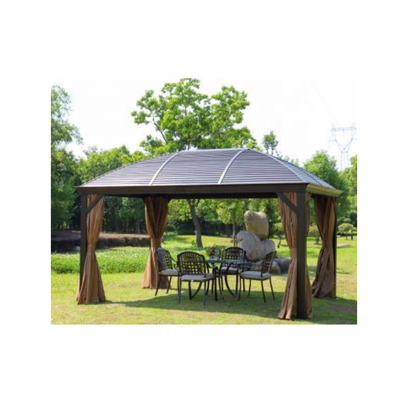 Large Backyard Tent Gazebo Aluminum Frame Hard Top Roof Heavy Duty Gazebo