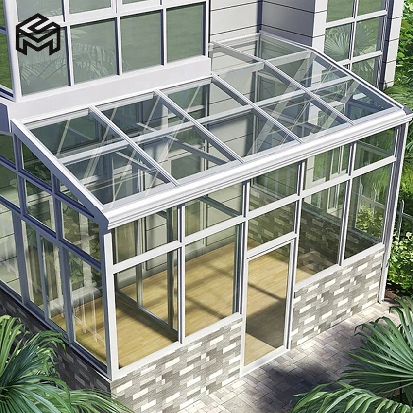 Pyramid Garden Greenhouse Aluminum Frame Sunroom Free Standing Outdoor Glass House