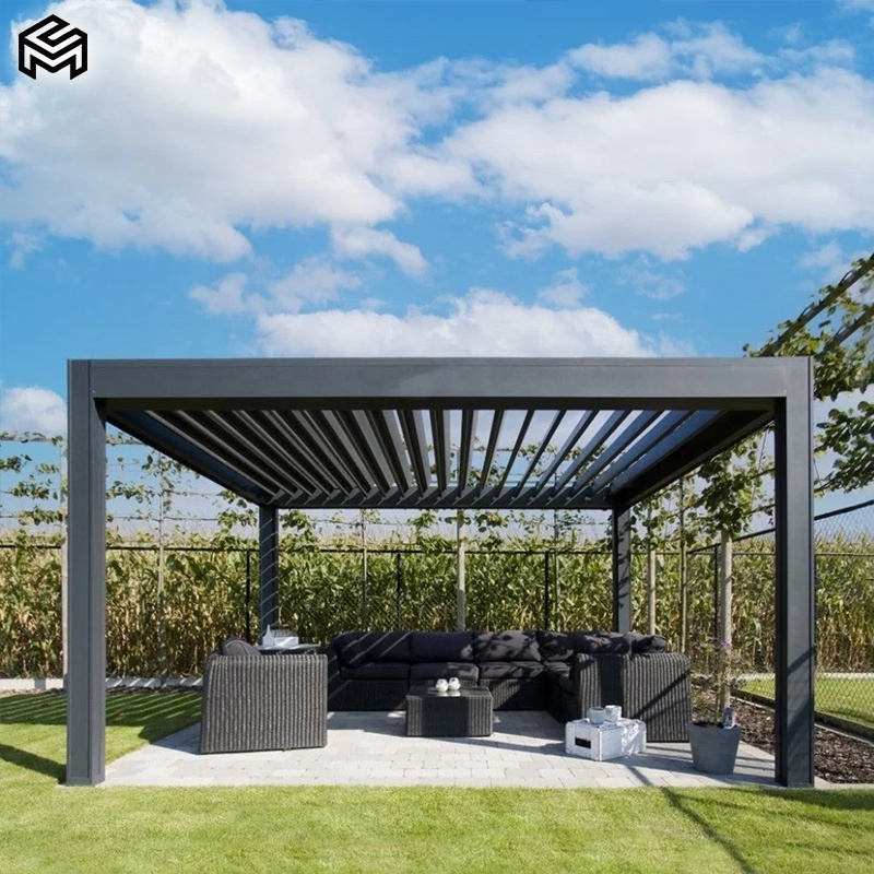 Modern Sunshade Waterproof Automatic Aluminum Louver Canopy Bioclimatic Pergola