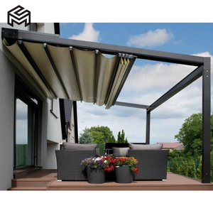 Oem Factory 6x6m Pvc Roof Awning Aluminum Gazebo Pergola Retractable Roof