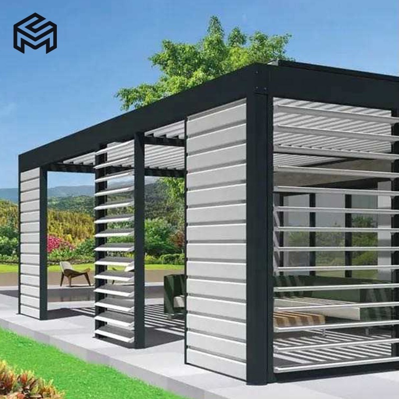 Modern Sunshade Waterproof Automatic Aluminum Louver Canopy Bioclimatic Pergola