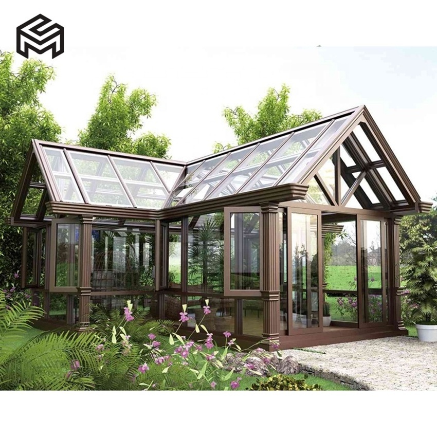 Pyramid Garden Greenhouse Aluminum Frame Sunroom Free Standing Outdoor Glass House