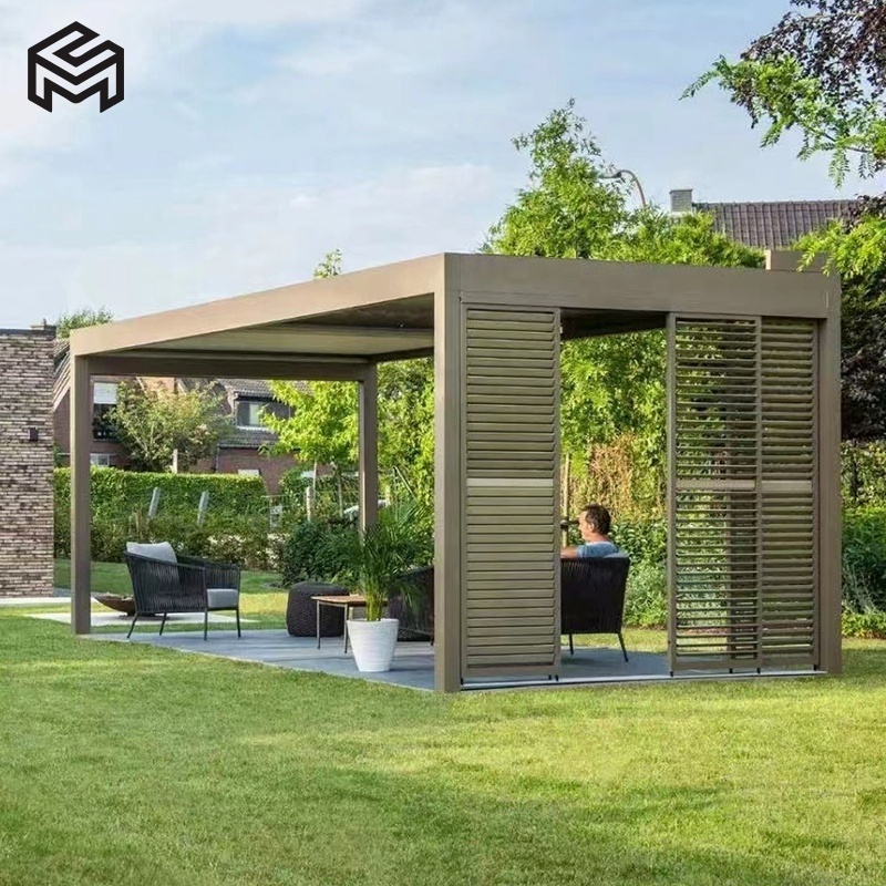 Modern Sunshade Waterproof Automatic Aluminum Louver Canopy Bioclimatic Pergola