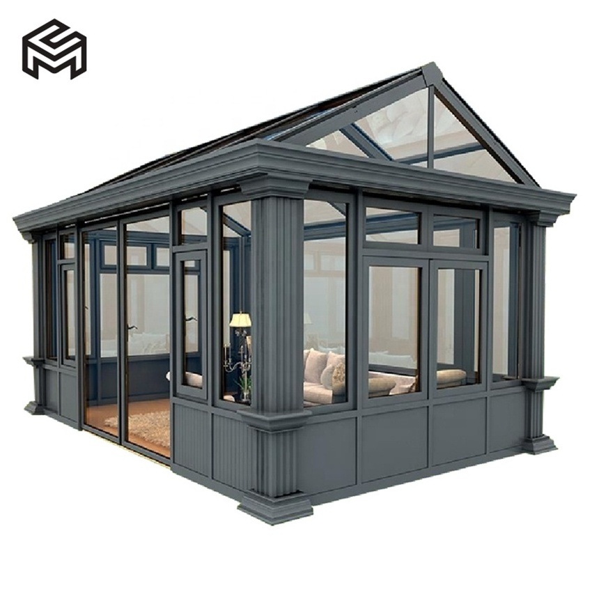 Pyramid Garden Greenhouse Aluminum Frame Sunroom Free Standing Outdoor Glass House