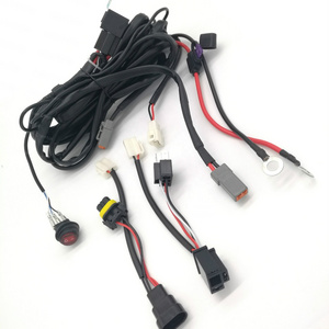 Off-Road Vehicle Headlight High Beam Lamp H4 HB3 9005 Connecting 300Watt LED Light Bar Wiring Harness