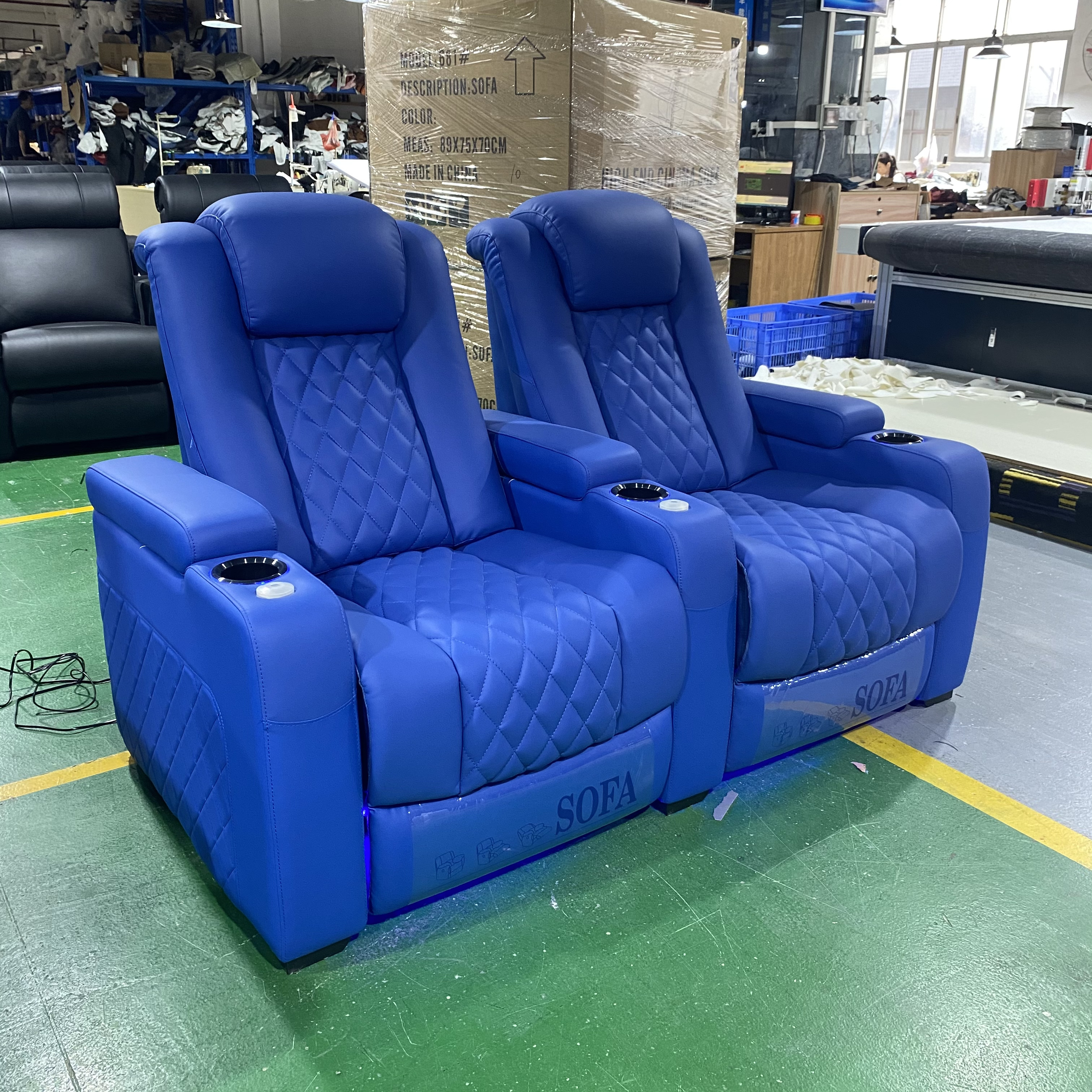 2 Seaters Home Cinema Chairs Theatre seating Electric Recliner Sectional Sofa Theater Recliner Massage living room sofa