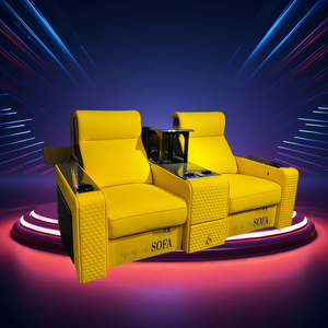 VIP Seating bright yellow movie theater seats electric recliner function home sofa media room luxury power reclining seating