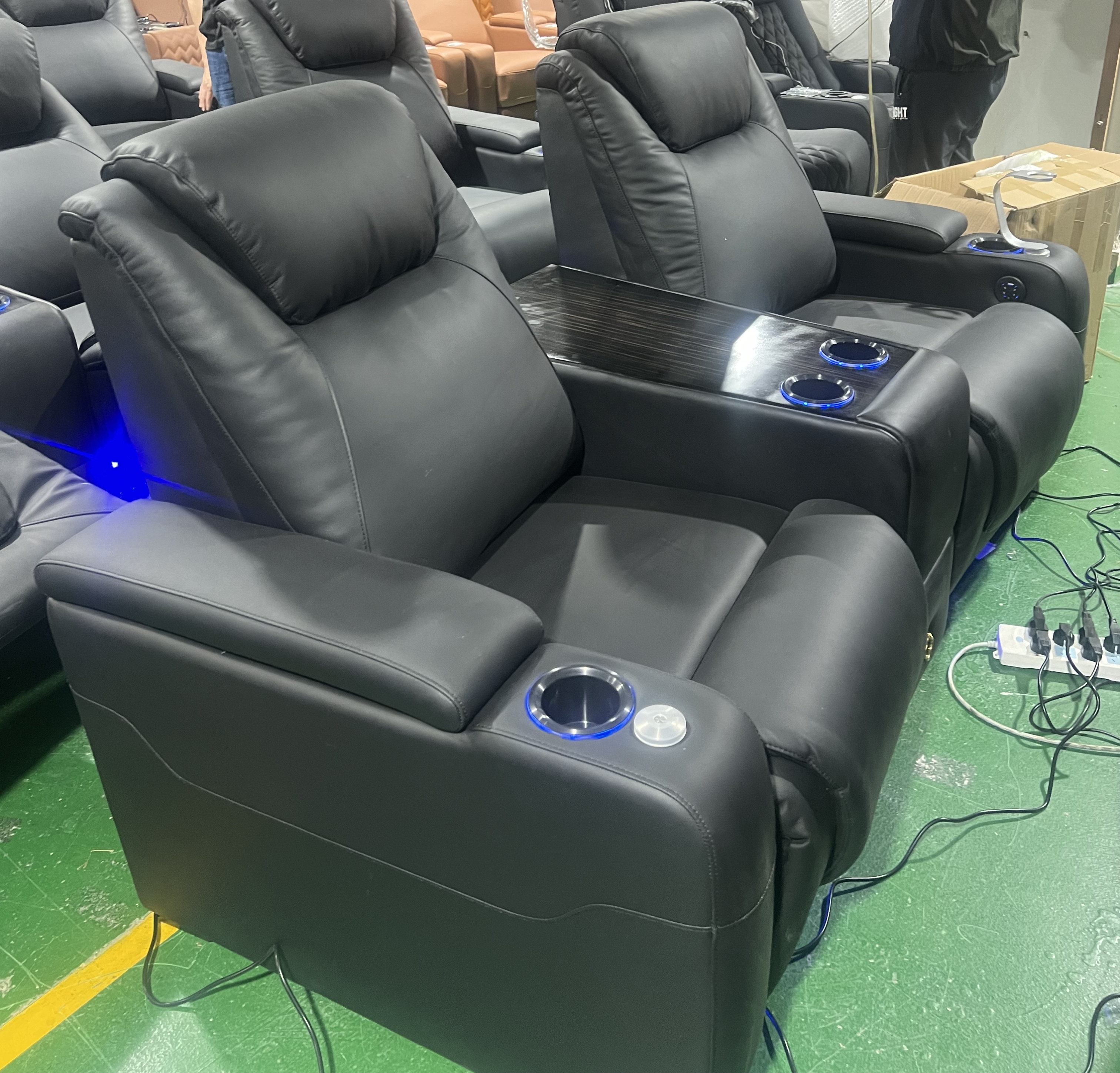 Fashion Trends arm single relax electric recliner sofa set for living room  with cooling cup holder wine lifting cabinet