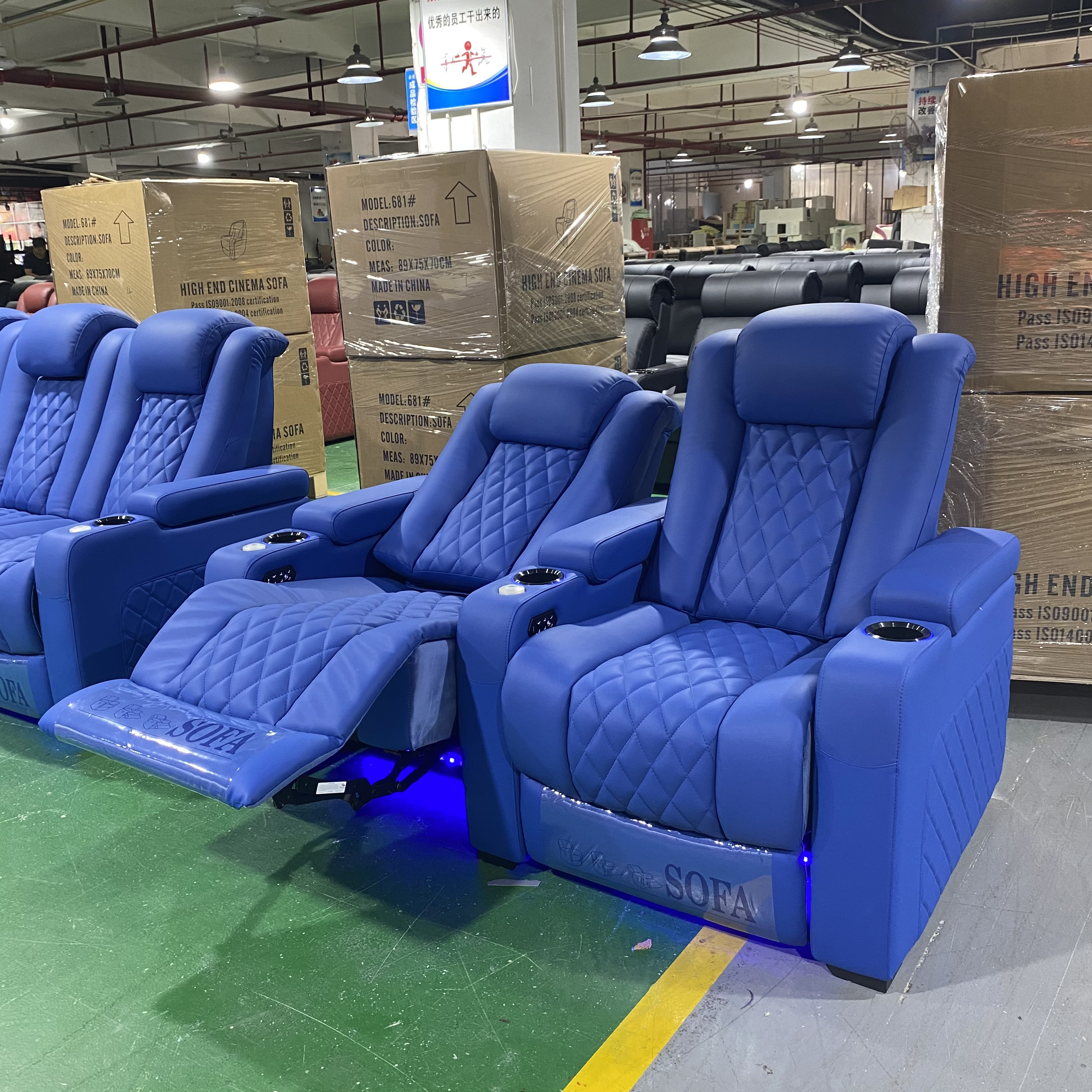 2 Seaters Home Cinema Chairs Theatre seating Electric Recliner Sectional Sofa Theater Recliner Massage living room sofa