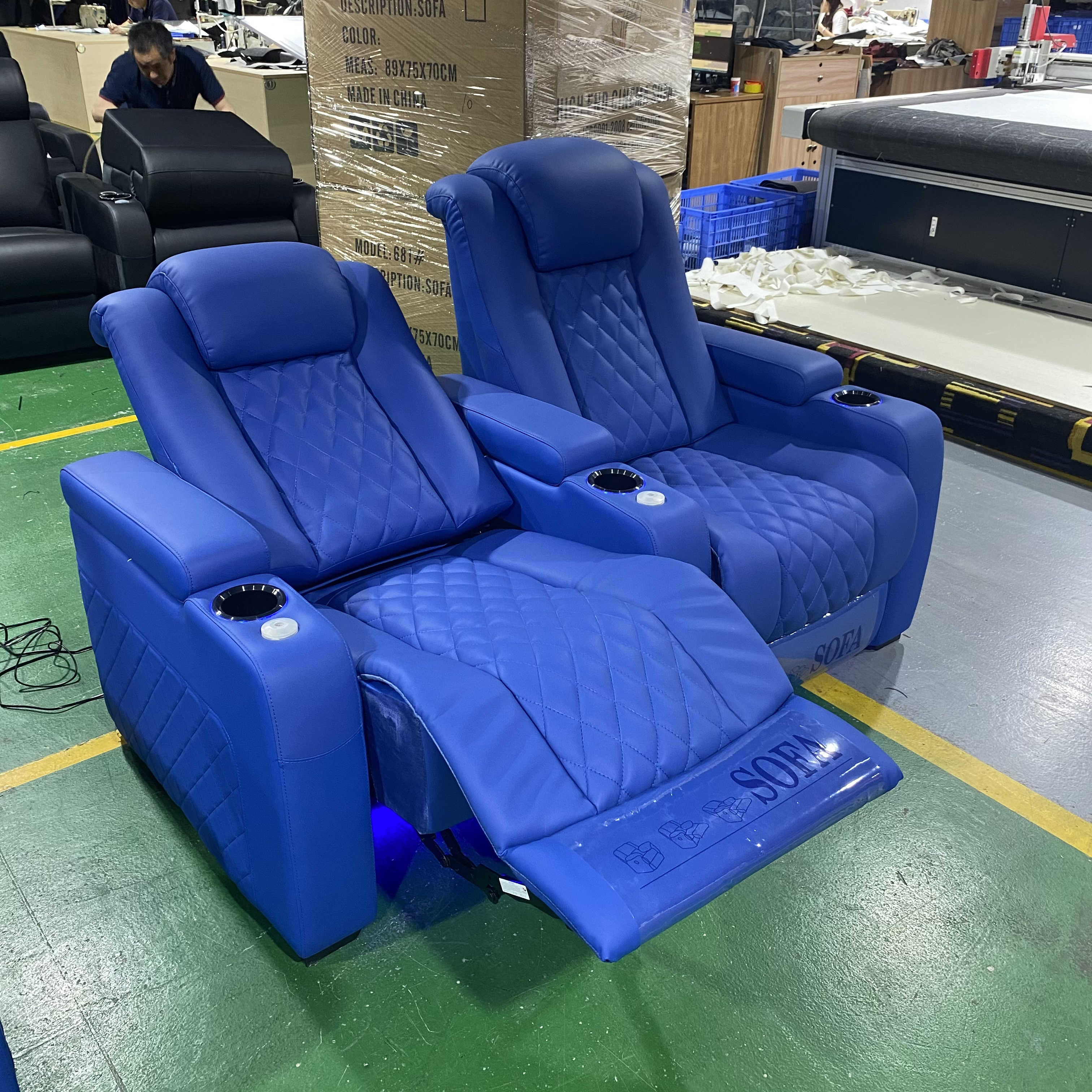 2 Seaters Home Cinema Chairs Theatre seating Electric Recliner Sectional Sofa Theater Recliner Massage living room sofa