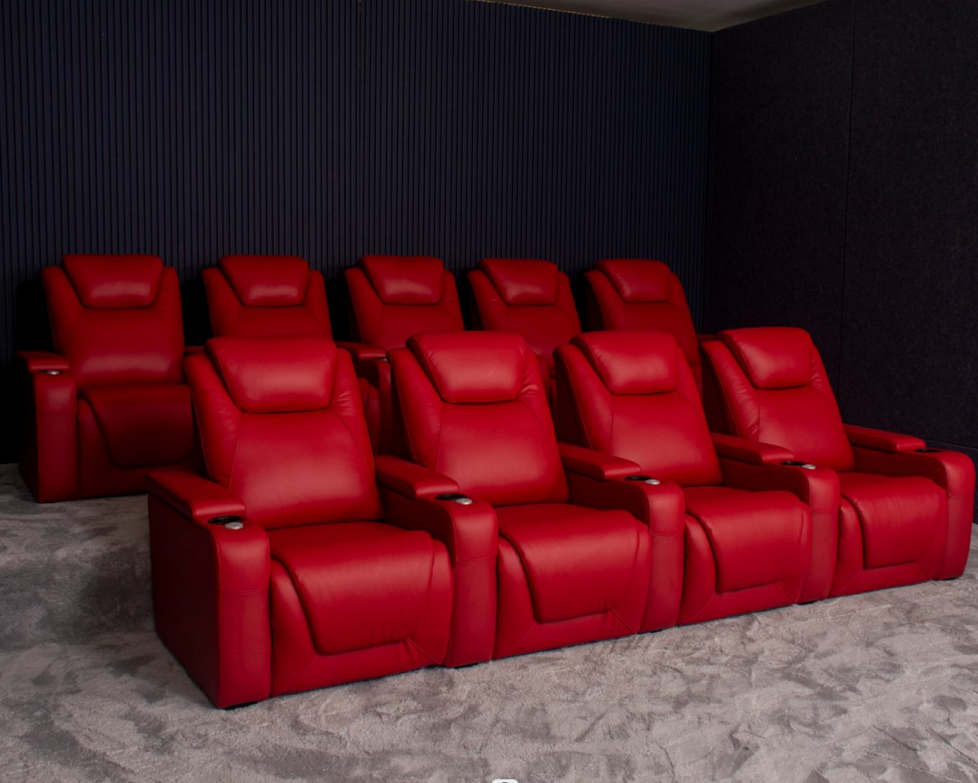 Nice top red genuine leather furniture for home living room use with electric recliner sofa chairs set