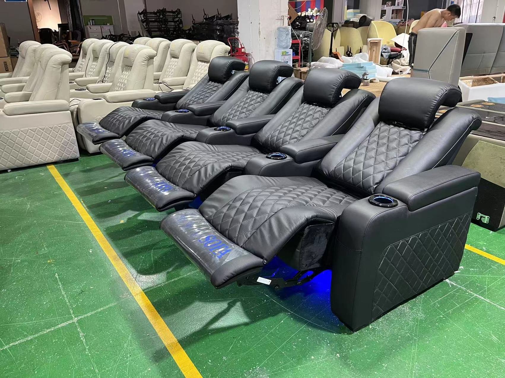 Custom made curve design home cinema sofa theater furniture electric recliner sofa living room interior chair reclining sofas