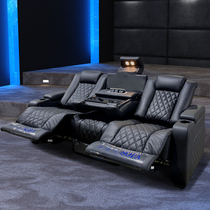 Modern Leather Home Theatre Sofa Electric Unit Combination Living Room Cinema Seat