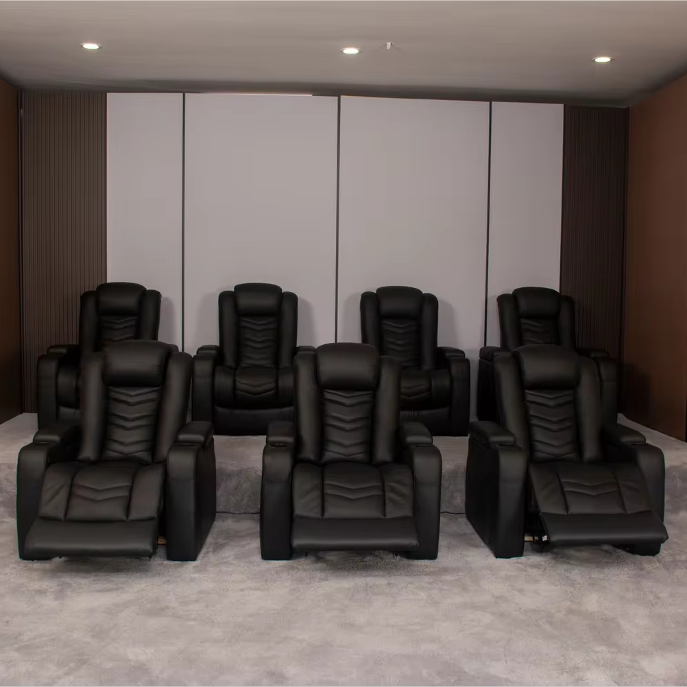 Single Seat Electric Recliner Sofa home Theater Massage Chairs Cinema sofa Genuine Leather Theater Recliner Seat Massage chair