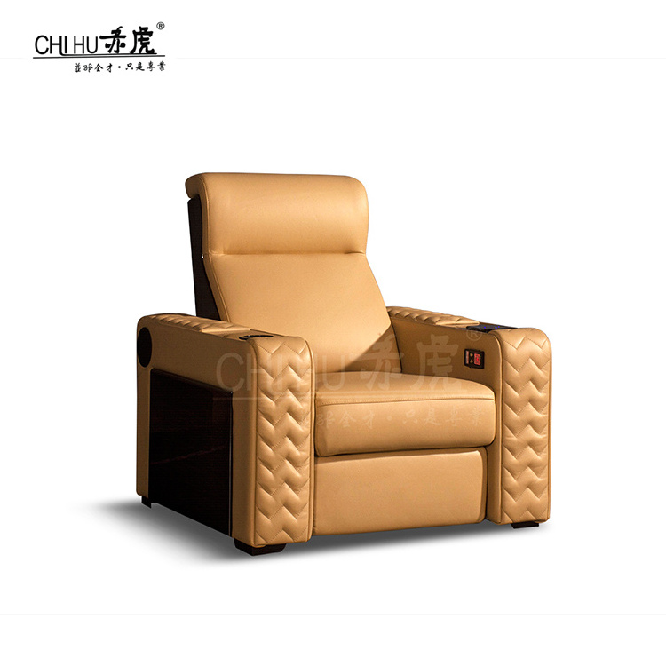 Customized Theater Electric Recliner Sofa Vip Home Cinema Seating Leather Single Seat Sofa Reclining Chair