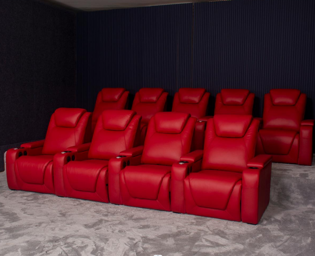 Nice top red genuine leather furniture for home living room use with electric recliner sofa chairs set