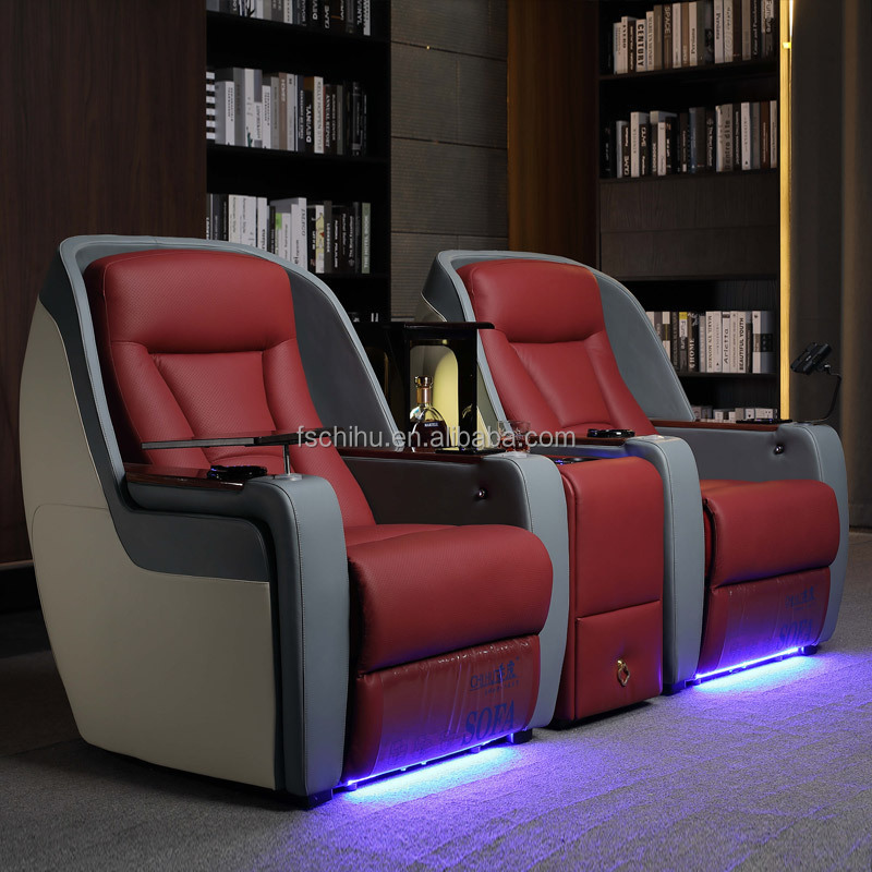 Model comfortable vip single chair for home sofa  use for theater room or movie room with electric recliner led lights