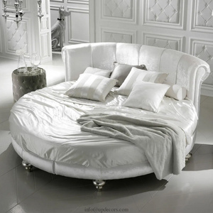 Factory Directly Sale High End Luxury Round Bed Italian Platform Bed King Size Furniture Modern Bedroom Bed