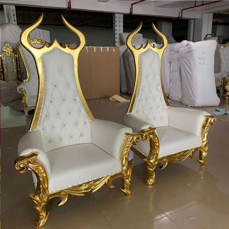 Factory Direct Price Design Customizable Bride And Groom Wedding Sofa High Back Royal Furniture King Throne Chair