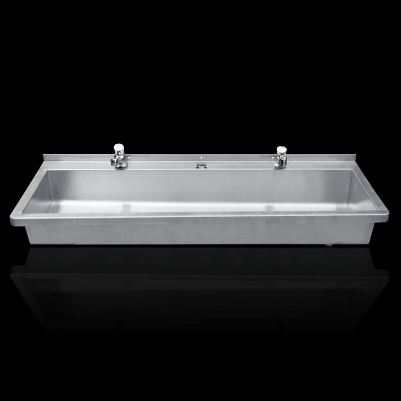 Wall Mounted lavatory sink wash basin customized size stainless steel wash trough for commercial use