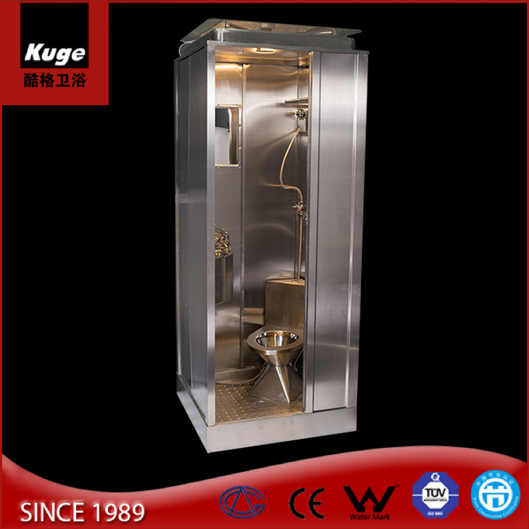 Luxury Stainless Steel Shower Room portable toilet and shower room for sale