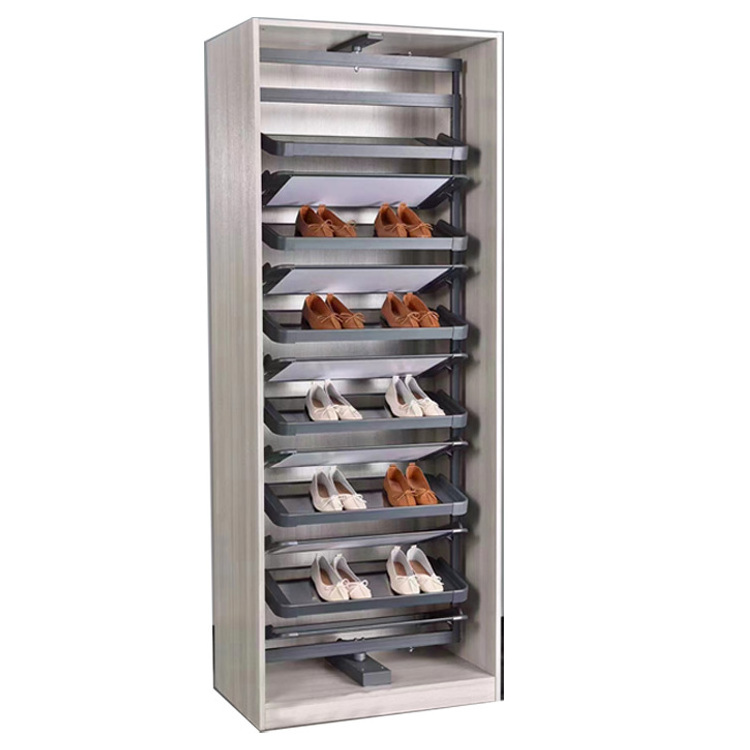 Hot Sale Wardrobe Accessories Adjustable Shoe Rack  Display Shoe Rack 360 Degree Wardrobe Cabinet Rotating Shoe Rack